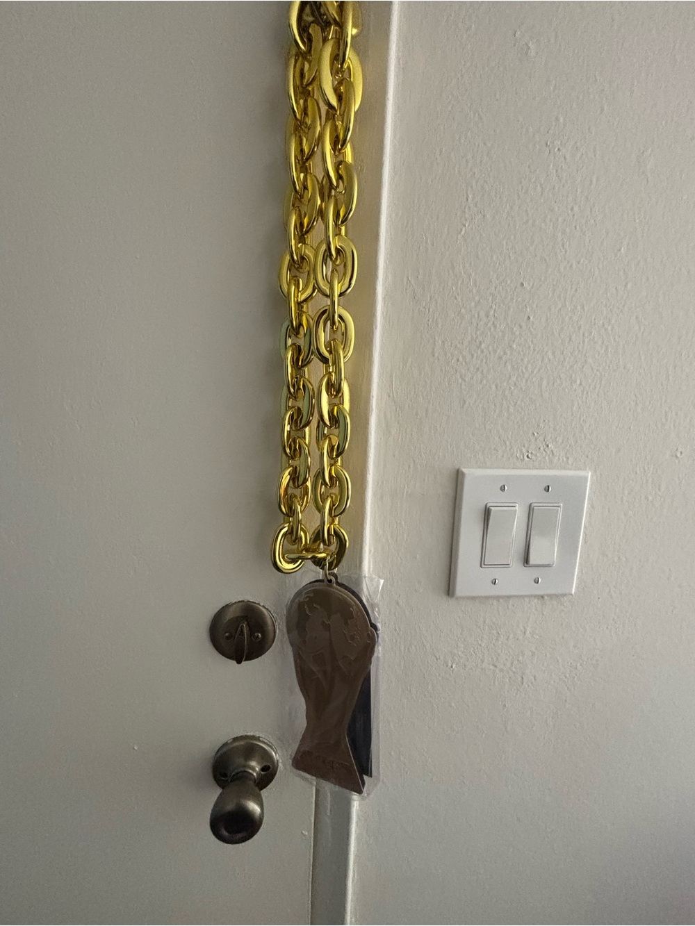 FIFA World Cup Gold Chain Necklace with World Cup Trophy Pendant